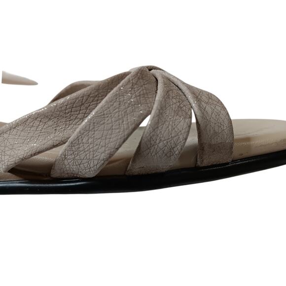 SAS Strippy Quarter Strap Wedge Sandal 10.5N‎ NARROW Bone White Patent Leather - Picture 6 of 9